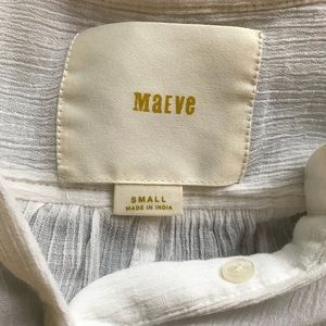 Anthropologie Maeve White Peasant Blouse